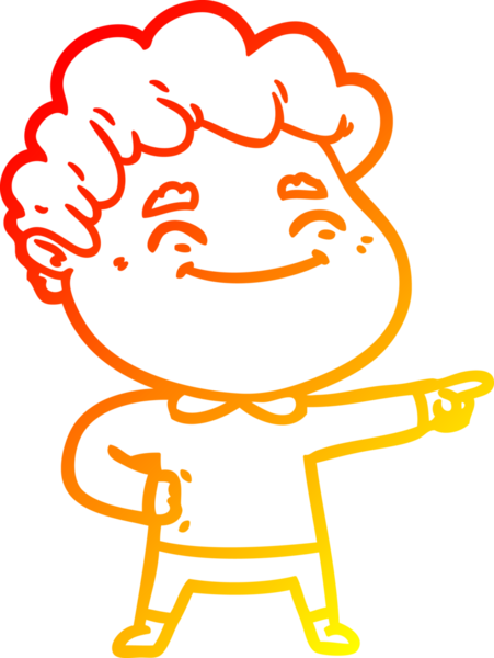 Bir insan tarafından çizilmiş, karikatür dostu bir adamın sıcak çizgi çizimi