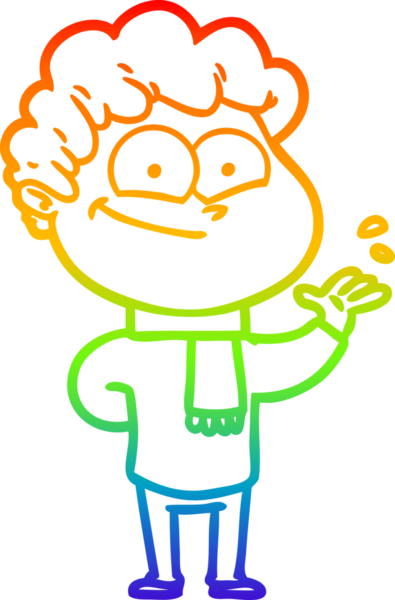 Bir insan tarafından çizilmiş mutlu bir adamın çizgi çizimi.