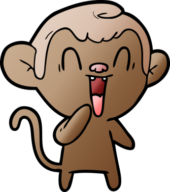 Bir insan tarafından çizilmiş gülen maymun çizgi filmi