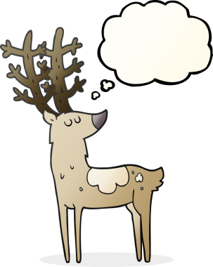 Bir insan tarafından çizilmiş serbest çizim balon karikatür geyiği.