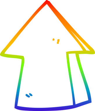 gökkuşağı gradyan çizgi çizimi Bir insan tarafından çizilmiş ok