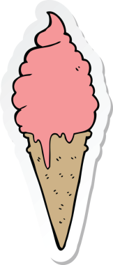 Bir insan tarafından çizilmiş karikatür dondurma etiketi.