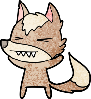 Bir insan tarafından çizilmiş kızgın kurt çizgi filmi.