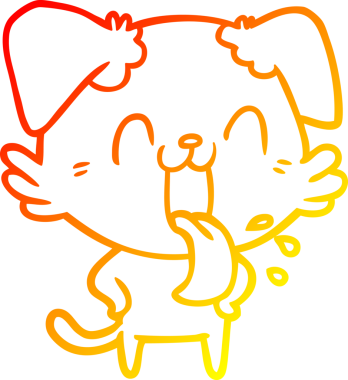 Bir insan tarafından çizilmiş çizgi film köpeğinin sıcak çizgi çizimi