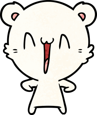 Bir insan tarafından çizilmiş mutlu kutup ayısı karikatürü