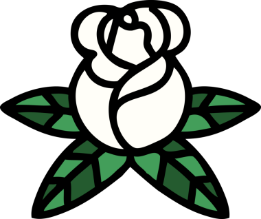 Bir insan tarafından çizilmiş geleneksel bir gül dövmesi.