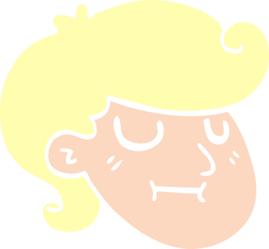 Bir insan tarafından çizilmiş mutlu bir sarışın çocuk.