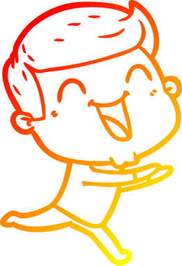 Bir insan tarafından çizilmiş gülen çizgi film karakterinin sıcak çizgi çizimi