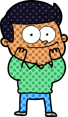 Bir insan tarafından çizilmiş mutlu bir adam.