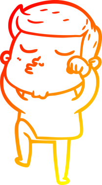 Bir insan tarafından çizilen çizgi film modelinin sıcak çizgi çizimi.