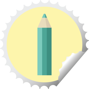 yeşil renkli kalem grafik vektör illüstrasyon yuvarlak etiket bir insan tarafından çizilmiş