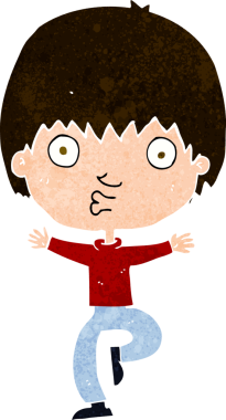 Bir insan tarafından çizilmiş heyecanlı bir çocuk.