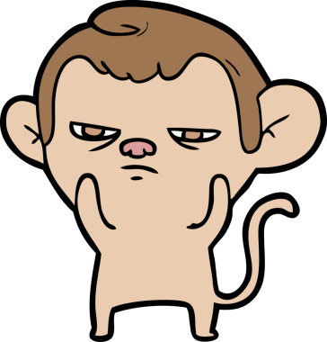 Bir insan tarafından çizilmiş çizgi maymun.