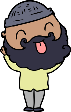 Bir insan tarafından çizilmiş sakallı bir adam.