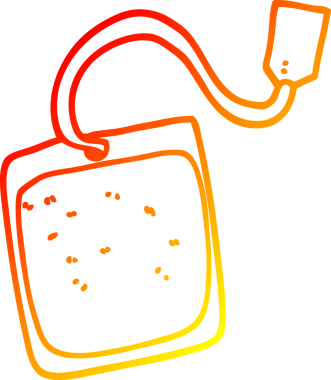 Bir insan tarafından çizilmiş bir çay poşetinin sıcak çizgi çizimi