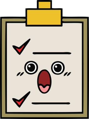 Bir insan tarafından çizilmiş kontrol listesinin sevimli karikatürü