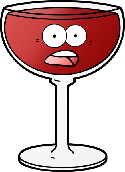 Bir insan tarafından çizilmiş bir şarap kadehi.