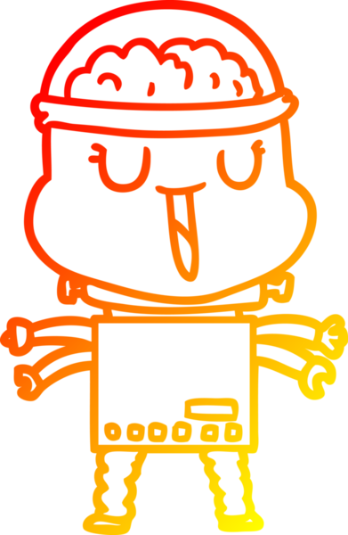 Bir insan tarafından çizilmiş mutlu bir çizgi robot çizimi