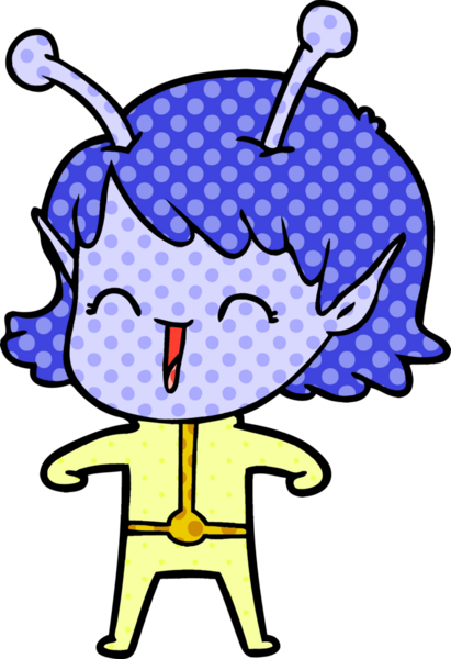 Bir insan tarafından çizilmiş uzaylı kız.