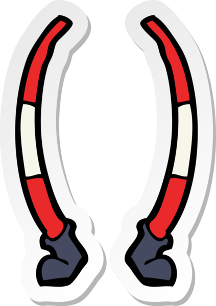 Bir insan tarafından çizilmiş çizgi film bacaklarının çıkartması.