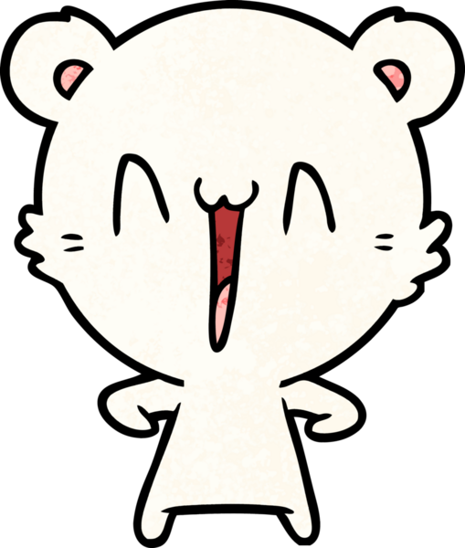 Bir insan tarafından çizilmiş mutlu kutup ayısı karikatürü