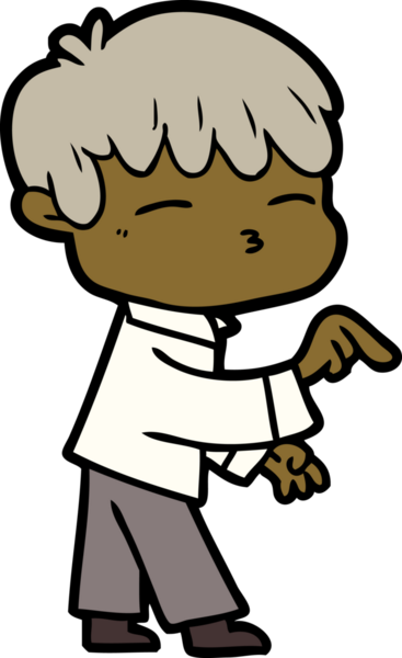 Bir insan tarafından çizilmiş meraklı bir çocuk.