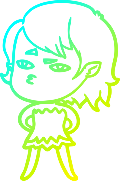 Bir insan tarafından çizilmiş bir vampir kız çizgi filmi.