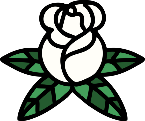 Bir insan tarafından çizilmiş geleneksel bir gül dövmesi.