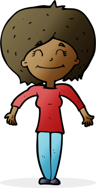 Bir insan tarafından çizilmiş omuz silken çizgi filmdeki kadın.