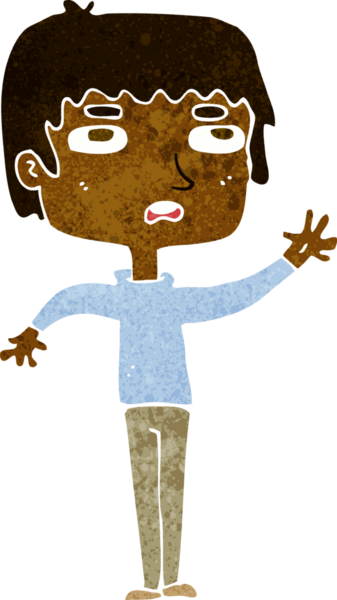 Bir insan tarafından çizilen mutsuz çocuk çizgi filmi.