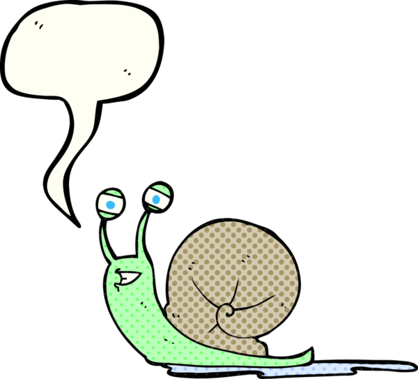 Bir insan tarafından çizilmiş serbest çizilmiş çizgi roman konuşma balonu salyangozu.