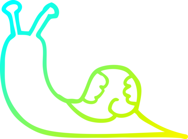 Bir insan tarafından çizilmiş soğuk çizgi bir salyangoz çizimi