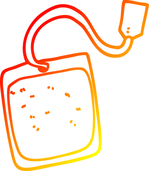 Bir insan tarafından çizilmiş bir çay poşetinin sıcak çizgi çizimi