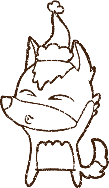 Bir insan tarafından çizilmiş Noel Köpeği Kömürü