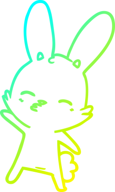 Bir insan tarafından çizilmiş garip bir tavşan çizgi filmi.