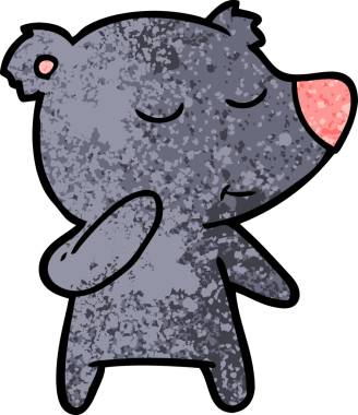 Bir insan tarafından çizilmiş bir çizgi film karakteri.