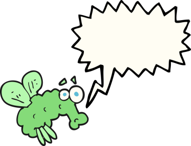 Bir insan tarafından çizilmiş serbest konuşma balonu karikatürü sineği