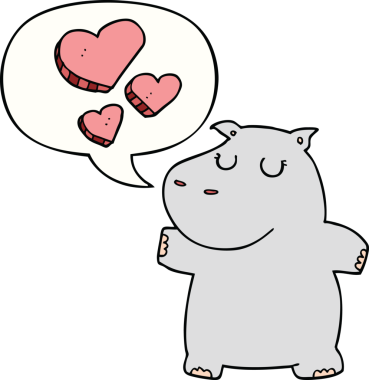 Bir insan tarafından çizilen konuşma baloncuğuna aşık çizgi film suaygırı