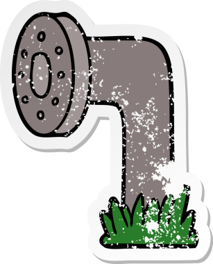 Bir insan tarafından çizilmiş karikatür borusunun sıkıntılı çıkartması.