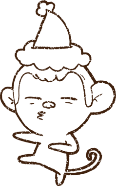 Bir insan tarafından çizilmiş Noel Maymunu Kömürü