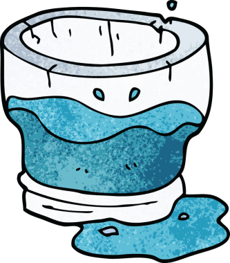 Bir insan tarafından çizilmiş eski su bardağını karala