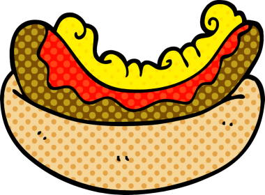 Bir insan tarafından çizilmiş sosisli sandviç karalaması.