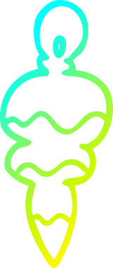 Bir insan tarafından çizilmiş bir çizgi filmin soğuk gradyan çizimi.