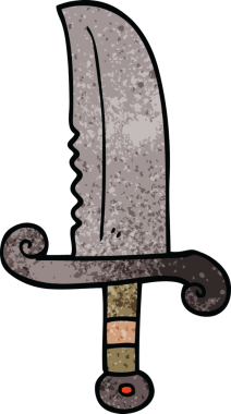 Bir insan tarafından çizilmiş mücevherli bir kılıç.