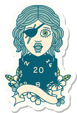 Bir insan tarafından çizilmiş doğal 20 zarlı düzenbaz insan etiketi.