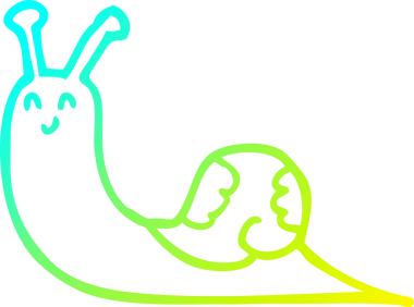 Bir insan tarafından çizilmiş tatlı bir salyangoz çizimi.