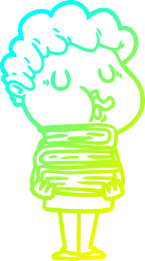 Bir insan tarafından çizilmiş bir çizgi film karakterinin çizimi.