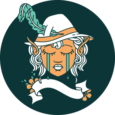 Ağlayan Elf Ozan karakteri ikonu Bir insan tarafından çizilmiş