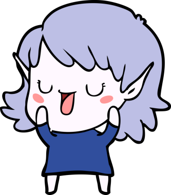 Bir insan tarafından çizilmiş bir elf kızı.