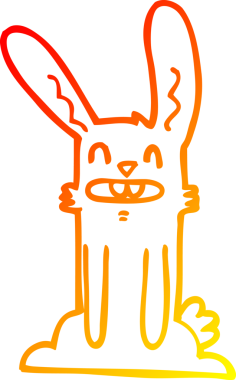 Bir insan tarafından çizilmiş çizgi film tavşanı çizimi